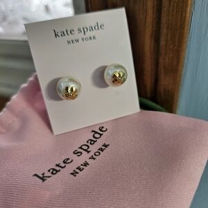 Kate Spade Pearl and Gold Stud Earrings